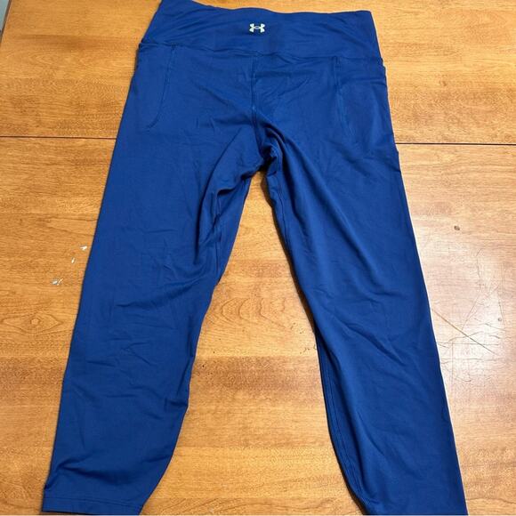 Under Armour Women’s Compression Leggings Size Large L Blue Athletic Gym Workout - Picture 2 of 10
